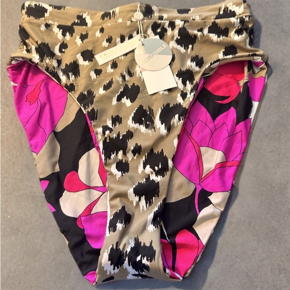 NWT Trina Turk Women's Standard Lynx Reversible Banded High Waist Bikini Bottom - Picture 9 of 9